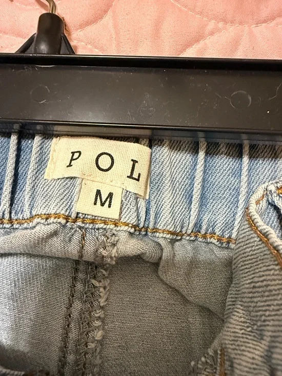 POL Light Blue & White Patchwork Wide-Leg Jeans - Picture 2 of 8